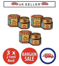 Image of Tiger Balm RED Ointment Headache, Muscle Aches And Pains Relief Balm - 21ml x 3