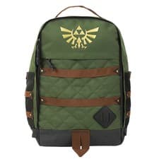 Image of Legend of Zelda Hyrule Crest Backpack 17" Green Laptop School Bag Official NEW