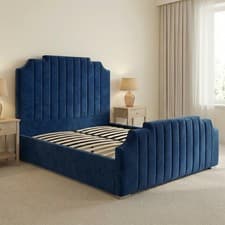 Image of Elegant Chesterfield Plush Velvet Bed King & SuperKing Size Uk Fast Delivery