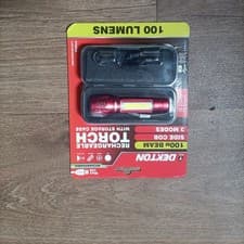 Image of Dekton LED Torch 100 Lumens 100m Flashlight USB Rechargeable With Case
