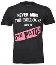 Image of Official Sex Pistols T Shirt Never Mind the Bollocks Punk Album Art Black New