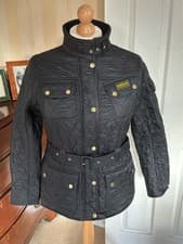 Image of BARBOUR INTERNATIONAL LADIES POLARQUILT JACKET - 16 - BNWT - BLACK - PERFECT!