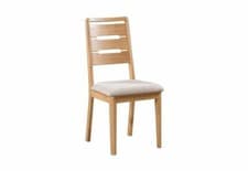 Image of Julian Bowen Curve Natural Soild Oak Padded Linen Dining Chair