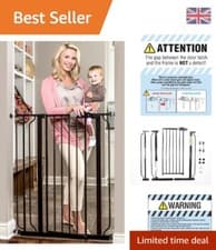 Image of WideSpan Extra Tall Pressure Mount Walk-Through Baby Gate - 91cm High & Stylish