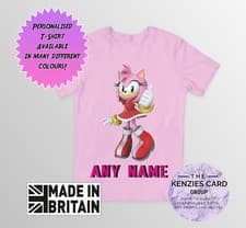 Image of PERSONALISED SONIC THE HEDGEHOG KIDS PERSONALISED BIRTHDAY T-SHIRT ANY NAME V1