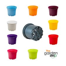 Image of 2L Litre Plant Pots Plastic Coloured Decorative Round Strong Nursery Pot | Qty 5