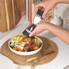 Image of Salter Salt Pepper Mill Mechanical 2 in 1 Adjustable Ceramic Grinding Compact
