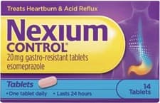 Image of NEXIUM CONTROL 14 TABLETS 20mg Heartburn Acid Reflux FLATPACKED FREE 1ST CLASS
