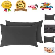 Image of Breathable 200 Thread Count Egyptian Cotton Pillowcases - Standard Size 2 Pack