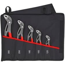 Image of Knipex Cobra Water Pump Pliers 5 Piece Set Press Button Adjustable 00 19 55 S5