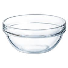 Image of Luminarc Bowl Dessert Salad Tempered Glass Stackable Clear Smooth 14cm 625ml
