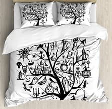 Image of Halloween Duvet Cover Set Flying Witch