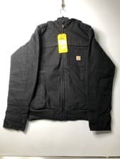 Image of CARHARTT Washed Duck Bartlett Active Jacket Men's Size L Tall Black