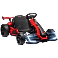 Image of HOMCOM 24V Electric Go Kart for Kids with Adjustable Seat, Red