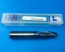 Image of 12mm Europa Carbide TiAlN 2 Flute Ball Nose Slot Drill with Plain Shank