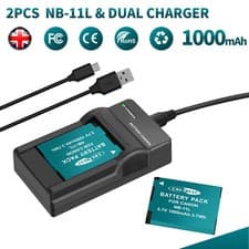 Image of 2x Battery NB-11L NB-11LH For Canon IXUS 172 185 190 SX420 SX430 SX440 + Charger