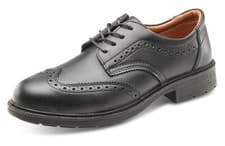 Image of Premium Safety Brogue Mens Black Leather Steel Toe Cap Work Office Shoes Formal