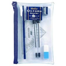 Image of Helix Oxford EXAM Set 2 Ball Point Pen 1 Pencil Eraser Sharpener Instrument Set