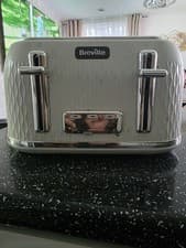 Image of Breville VTT911 Curve 4-Slice Toaster Wide Slot, 2100W, White Chrome