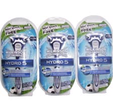 Image of WILKINSON SWORD HYDRO 5 SKIN COMFORT SYSTEM x 3 ONLY 1 BLADE IN EACH ONE