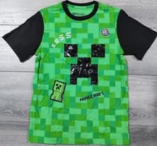 Image of Minecraft Shirt Boys 2XL 18 Creeper Face T-Shirt Tee Video Game Unique Gift