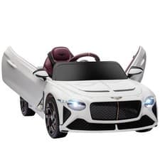 Image of HOMCOM Bentley Bacalar Licensed 12V Kids Electric Ride-On w/ Remote - White