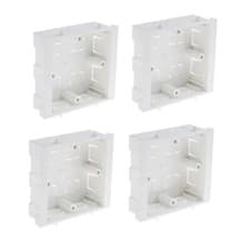 Image of 4 PACK Single Back Box 25mm Deep Plaster Dry Lining 1 Gang Flush Pattress Box UK