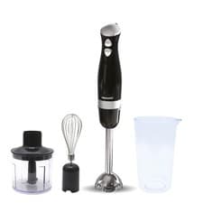 Image of Daewoo 600W Black and Silver Hand Blender Set with Whisk Chopper & Jug