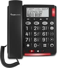 Image of Amplicomms Bigtel 48 Big Button Phone Loud Sound Corded Landline Phones, Black-N