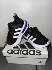 Image of Adidas Racer TR23 EL, Black/White UK Size 4 Toddlers