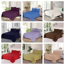Image of Extra Deep Flannelette Fitted Sheets, Warm Soft Brushed Cotton Bed Sheets