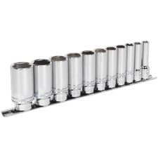 Image of Sealey 11 Piece 3/8" Drive Deep Lock On Hexagon Socket Set Imperial