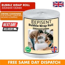 Image of Bubble Wrap 500mm x 100m Roll, Heavy Duty Cushioning Packaging Material Shipping