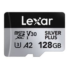 Image of 128GB Lexar SILVER PLUS MicroSDXC UHS-I Card, V30, 205MB/s Read,150MB/s Write