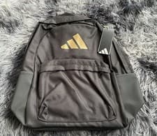 Image of Adidas Unisex Backpack With Gold 3 Stripes - BNWT Black