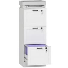 Image of HOMCOM 3-Drawer File Cabinet, Lockable Filing Cabinet for A4 Letter, White