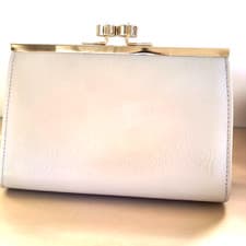 Image of Accessorize Patent Leather Diamante Clipframe Bag Neutral Colour