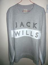 Image of Jack Wills Grey and White Sweatshirt New with Tags Size L
