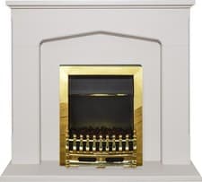 Image of Adam Cotswold Fireplace Suite in Stone Effect with Blenheim Electric Fire in ...