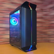 Image of NEW AeroCool Gladiator ARGB Gaming ATX Case Black TG RGB Fans