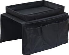 Image of Armchair or Sofa Chair Arm Rest Organiser - Drinks, TV Remotes Chair storage