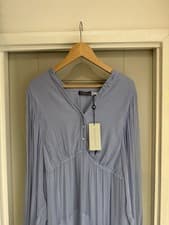 Image of Mint Velvet Blue Ruffle Detail Blouse Size L NWTs 