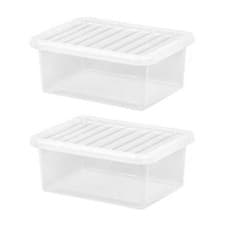 Image of Wham Crystal 17 Litre Storage Box And Lid 2 Pack