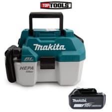 Image of Makita DVC750LZ 18V LXT Brushless Wet/Dry Vacuum Cleaner With 1 x 5.0Ah Battery