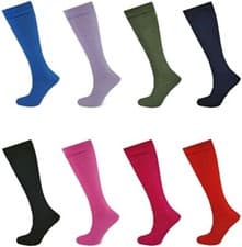 Image of 6 Pairs Of Ladies Welly Boot Socks, Long Design Wellington Sock, Size 4-7