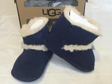 Image of Infant's UGG PURE Lemmy Suede Leather Booties Navy Blue Size XS UK 0.5