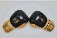 Image of Boxing Gloves Black&Gold Real Leather 12/14 oz
