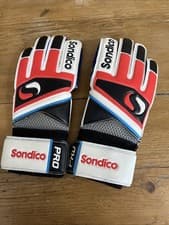 Image of Sondico Pro Goalkeeper Gloves Rare Mens Small Size 7 New Unused Top Quality Red