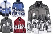 Image of Men Women Animal Print Warm Thick Fleece Winter Shirt Jacket/Coat S-3XL