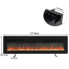 Image of Wall Media Fireplace 50/60/80 inch Insert / Wall Mounted LED Electric Inset Fire